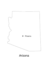 Arizona State Map with Capital
