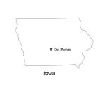 Iowa State Map with Capital