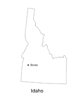 Idaho State Map with Capital