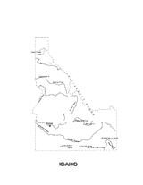 Idaho State Map with Physiography