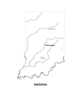 Indiana State Map with Physiography
