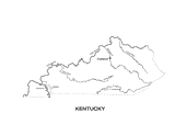 Kentucky State Map with Physiography