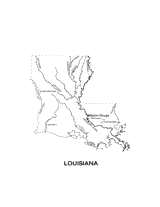 Louisiana State Map with Physiography