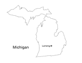 Michigan State Map with Capital