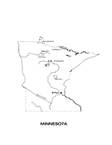 Minnesota State Map with Physiography
