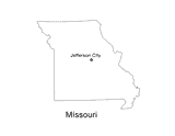 Missouri State Map with Capital