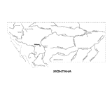 Montana State Map with Physiography