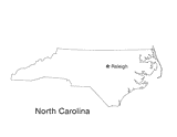 North Carolina State Map with Capital