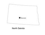 North Dakota State Map with Capital