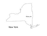 New York State Map with Capital