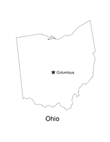 Ohio State Map with Capital