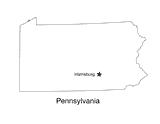 Pennsylvania State Map with Capital
