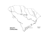 South Carolina State Map with Physiography