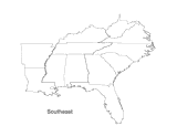 Map of the Southeast