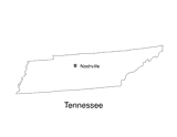 Tennessee State Map with Capital
