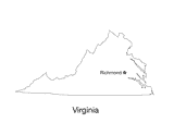 Virginia State Map with Capital