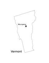 Vermont State Map with Capital