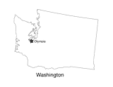 Washington State Map with Capital