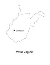 West Virginia State Map with Capital