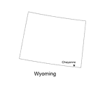 Wyoming State Map with Capital