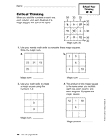 Magic Squares - Critical Thinking