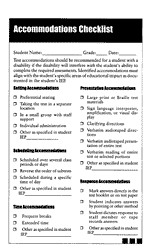 Accommodations Checklist