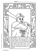 Jackie Robinson Coloring Page