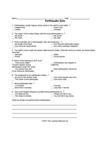 Earthquake Quiz
