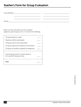 Teacher's Form for Group Evaluation