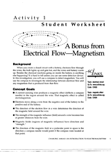 A Bonus from Electrical Flow -- Magnetism Worksheet -- Part 1 Printable