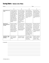 Scoring Rubric: Business Letter/Memo