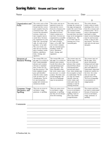 Scoring Rubric Resume And Cover Letter Teachervision