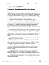 Forming Operational Definitions