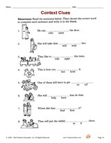 Context Clues Printable (1st - 3rd Grade) - TeacherVision