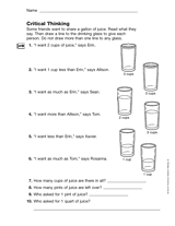 Measurement and Probability: Critical Thinking (Gr. 3)