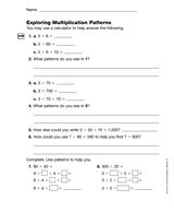 Exploring Multiplication Patterns (Gr. 3)