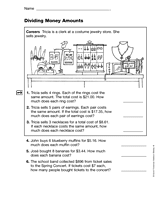 Dividing Money Amounts (Gr. 4)