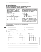 Adding and Subtracting Fractions: Critical Thinking (Gr. 6)