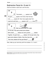 Subtraction Facts for 13 and 14 (Gr. 1)