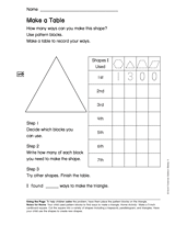 Geometry and Fractions: Make a Table (Gr. 1)