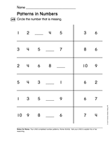 Patterns in Numbers: Missing Numbers