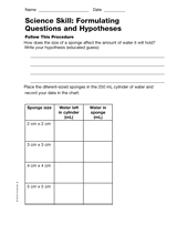 Science Skill: Formulating Questions and Hypotheses