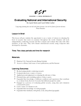 Evaluating National and International Security