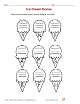 Handwriting Practice: Ice Cream Cone Letters