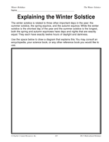 Explaining the Winter Solstice