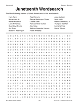 Juneteenth - African Americans Wordsearch