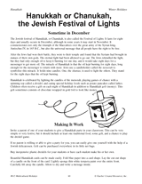 Hanukkah (or Chanukah), the Jewish Festival of Lights
