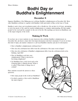 Bodhi Day or Buddha's Enlightenment