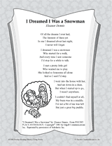 I Dreamed I Was a Snowman Poetry Pack