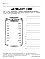 Alphabet Soup (Grades 1, 2 and 3)